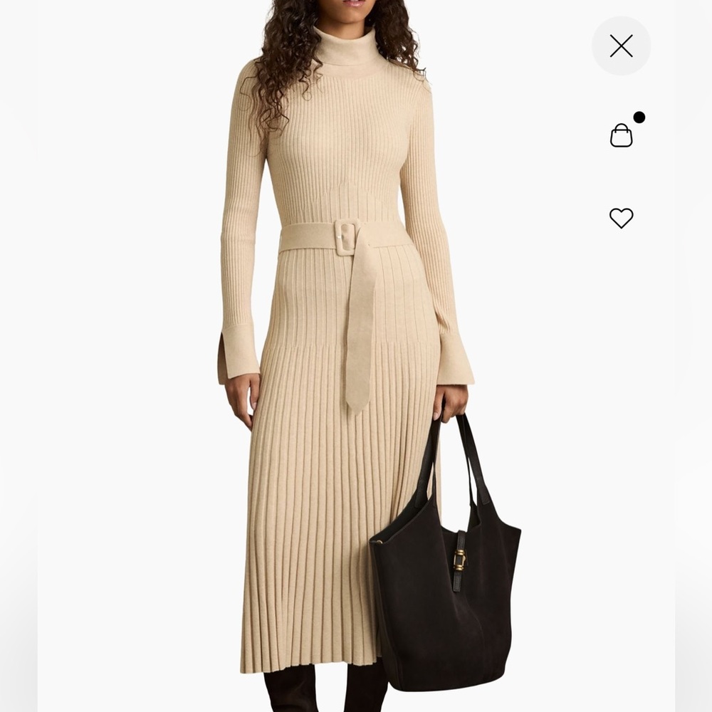New Reiss Vinette belted ribbed dress